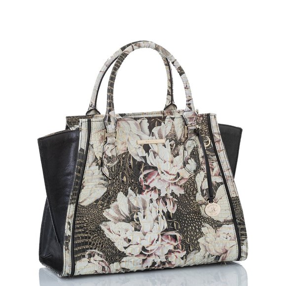 NWT BRAHMIN PRISCILLA EDEN LARGE SATCHEL FLORAL - Picture 2 of 5